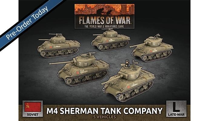 Советская танковая рота M4 Sherman (x5 пластик) Berlin Late Flames of War