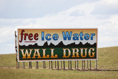 Print: Wall Drug Billboard: Free Ice Water, Wall, South Dakota, 2009