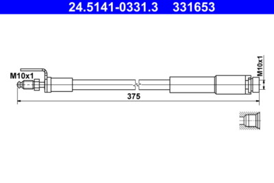 ATE 24.5141-0331.3 Brake Hose for FORD