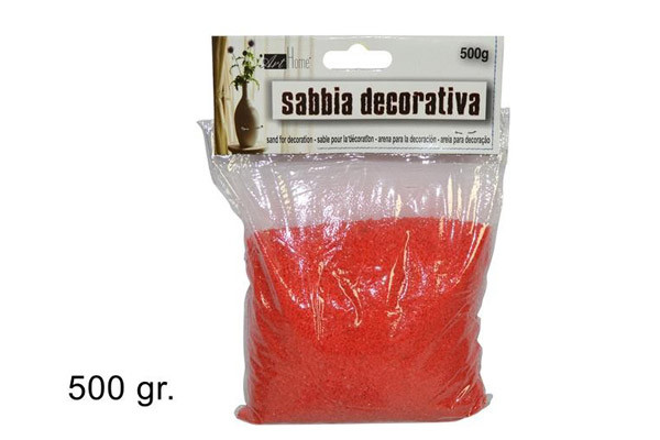 Confezione Sabbia Decorativa Rossa 500g Vasi Piante Giardino Decorativa moc