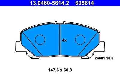 ATE Disc Brake Pad Set For TOYOTA Alphard Previa III VELLFIRE 04465-28520