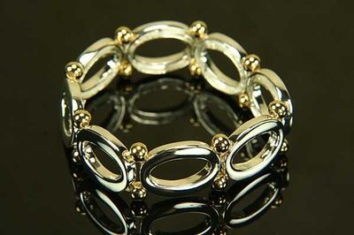 Armband Stretch Zwei Töne ORO14K.Y Silber Sterling