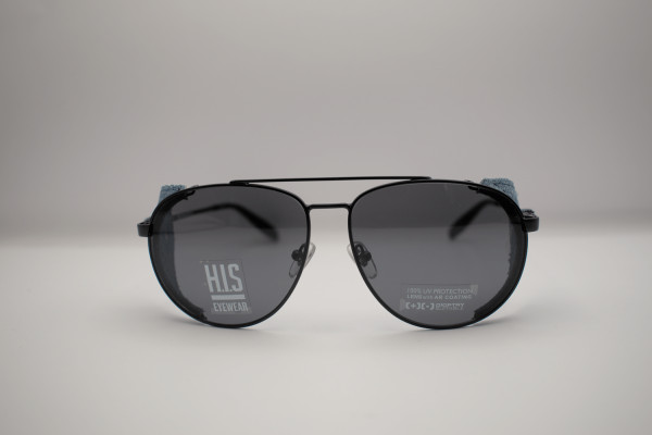 HIS HS128 002 Herren Sonnenbrille Metall Flieger Schwarz