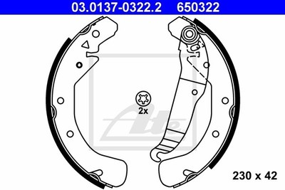 1x Bremsbackensatz original ATE 03.0137-0126.2