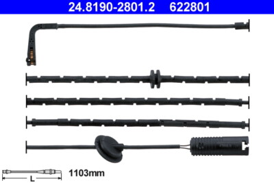 ATE 24.8190-2801.2 Warning Contact, brake pad wear for MG,ROVER