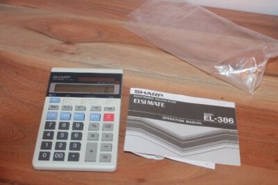 Brand New Vintage Sharp EL-386 Elsi Mate  Twin Power Calculator new w/o box