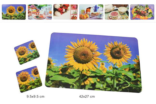 Set 3 Pezzi Tovaglietta Colazione Tovaglia Fantasia dfh