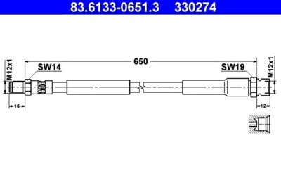 ATE Brake Hose For 0014284835