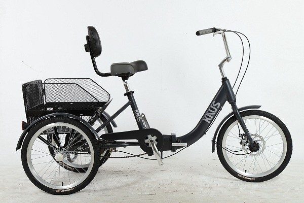 24-Inch Foldable Tricycle Wheels And 7-Speed Adult Cruiser Bike Carrying Basket