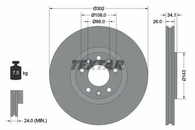 TEXTAR Bremsensatz Peugeot RCZ Vorn Ø302mm Hinten Ø290mm Plastilube