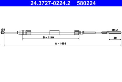 ATE 24.3727-0224.2 Cable, parking brake for BMW