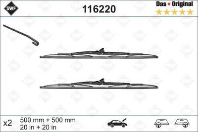SWF 116220 Wiper Blade for ,ALFA ROMEO,ASTON MARTIN,AUDI,AUSTIN,BMW,CHRYSLER,CIT