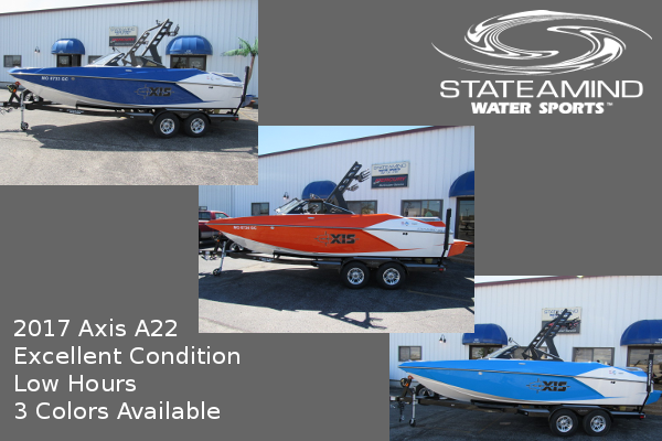 Axis A22 wakeboard boat built by Malibu boats - three colors like new