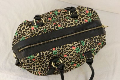 Betsey Johnson Multicolor Animal/Floral Print Zip Top Duffel Bag