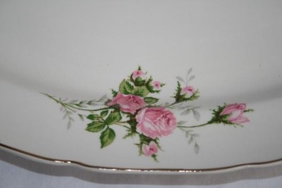 Vintage 1930's CANONSBURG Rose Bouquet Gold Trim Large Oval Serving Platter #532