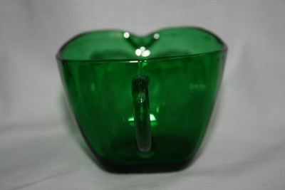 ANCHOR HOCKING Fire King Forest Green Charm Creamer & Sugar #M31
