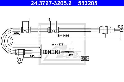 ATE Feststellbremse Seilzug Für KIA Ceed Sw Pro 59770-1H400