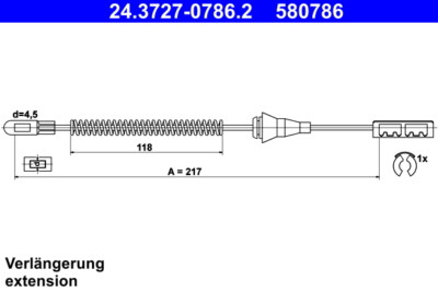 ATE 24.3727-0786.2 Cable, parking brake for OPEL,VAUXHALL