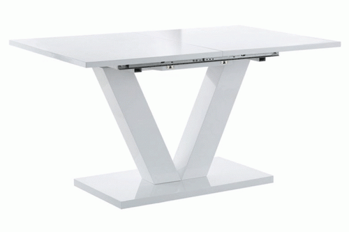 Esstisch weiß Hochglanz Küchentisch Tisch modern 140-180cm ausziehbar