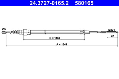 ATE 24.3727-0165.2 Cable, parking brake for SEAT,VW