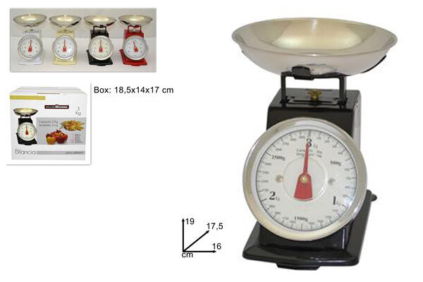 Bilancia Da Cucina Con Vaschetta Metallo Analogica fino a 3KG Dieta dfh