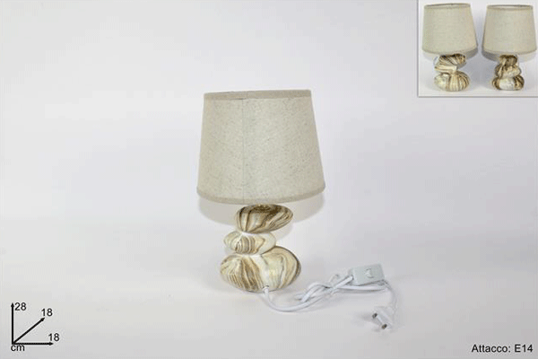 Lume Lampada Abat Jour Comodino Comò 28cm Luce Pietra Canvas idea