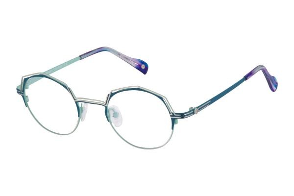 Von Bogen VB199 02 lunettes hommes femmes métal rond turquoise