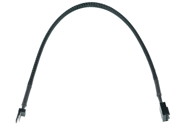 Lüfter Adapter 3Pin (Buchse) auf 4Pin PWM (Stecker) 30cm - Schwarz