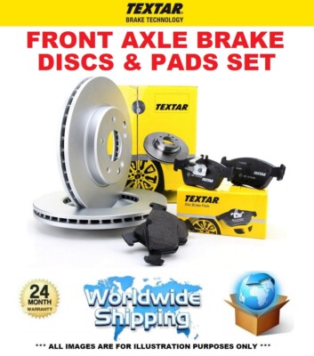 TEXTAR Front Axle DISCS & PADS for HYUNDAI i20 Hatchback Van 1.2 MPI 2015-on