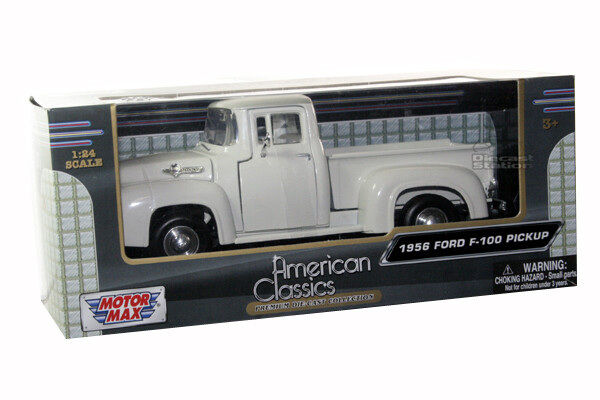 1956 Ford F-100 Pickup 1:24 White Diecast Model Motormax 73235WH*