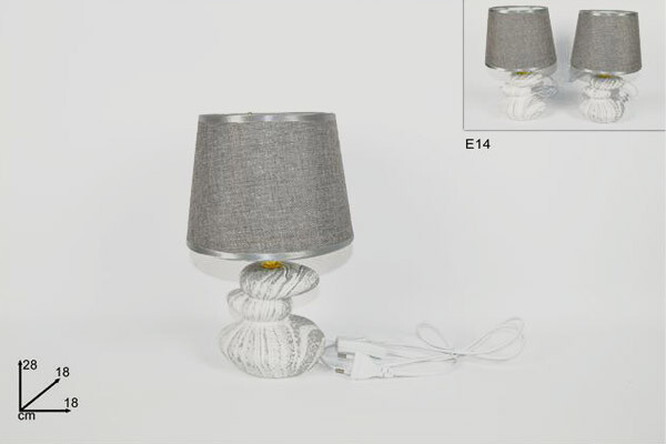 Lume Lampada Abat Jour Comodino Comò 28cm Luce Marmo Canvas idea