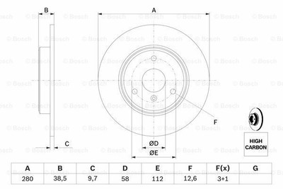 BOSCH Bremsenset SMART 450 FORTWO COUPE CABRIO 452 Roadster COUPE VORN Ø280mm