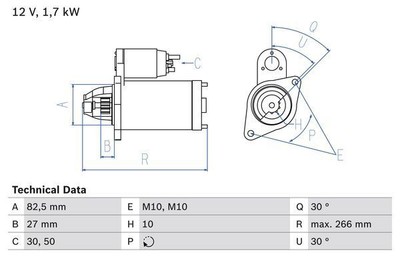 BOSCH 0 986 013 150 Starter Replacement Fits Mercedes-Benz E-Class E 36 AMG