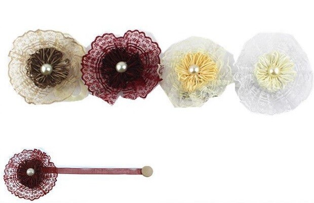 Set 12 Pz Calamite Lega Tenda Ferma Tende Tendaggi Fiori Eleganti 62634 dfh