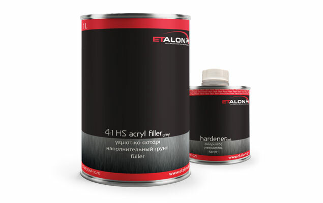 Filler hs. 2k acryl filler hs 540 voc 4 el. hs high build filler. грунт акриловый solid 2k acryl, 5+1, серый, 2500 + 500 мл (комп. с отв.). e1 logo acryl filler.