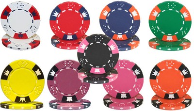 Sample Pack Crown & Dice 14 Gram Clay Poker Chips All 9 Chips