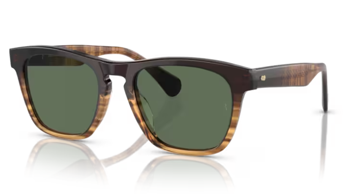 Pre-owned Oliver Peoples Ov5555su R-3 13929a Cortado/green Polarized 54mm Men's Sunglasses