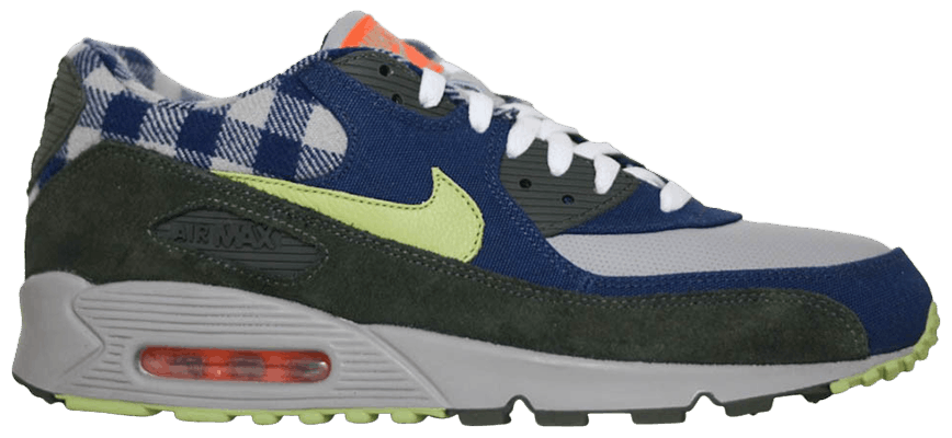 Nike Air Max 90 Premium Flannel Pack US 10.5 Blue Grey Green 308856 031