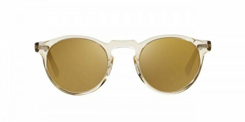 Pre-owned Oliver Peoples Ov5217s Gregory Peck Sun 1485w4 Buff/brown Mirror 50mm Sunglasses In Brown Mirror Gold