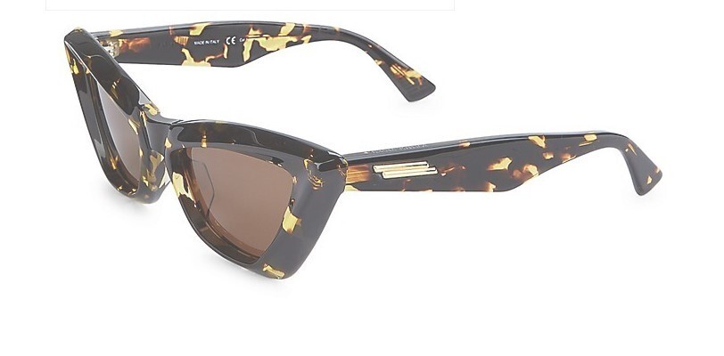 Pre-owned Bottega Veneta Bv1101s 002 Havana/brown Cat Eye Women's Sunglasses