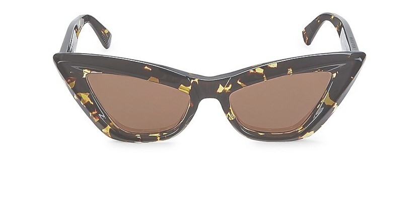 Pre-owned Bottega Veneta Bv1101s 002 Havana/brown Cat Eye Women's Sunglasses
