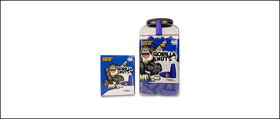Gorilla Nuts Wire Connectors Cushion Grip Blue and Gray Twist-on Indoor 250 Pack