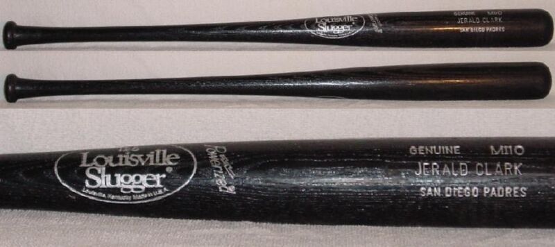 Jerald Clark Game Used Louisville Slugger Black M110 Uncracked Bat Padres