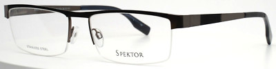 SPEKTOR SK726 Matte Black Mens Rectangle Half Rim Eyeglasses 59-18-150 B:33