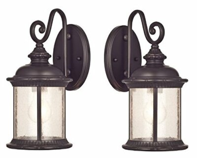Westinghouse 6230600 New Haven 1-Light Wall Lantern,Oil Rubbed Bronz Finish-2 Pk