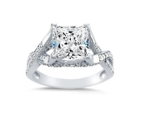 Engagement Daisy Cluster 14K White Gold Plated 2.41 Ct Engagement Daisy Cluster 14K White Gold Plated 2.41 Ct