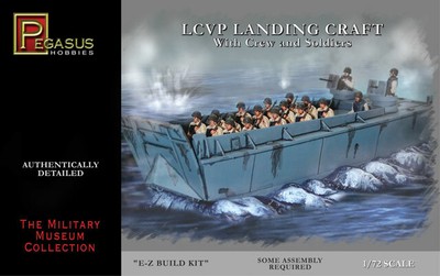 Pegasus 7650 US Navy WWII LCVP Landing Craft 1/72 Scale Plastic Model Kit