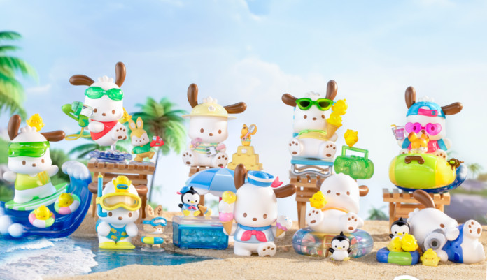 ■昭和レトロ SANRIO BEACH BUDDIES ポーチ■ Tanned Hello kitty Surfing Vintage Keychain zipper mascot SANRIO