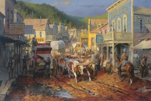 Andy Thomas Gold Town Art Print 15 x 10 Signed