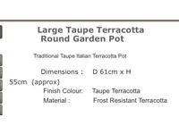 New, large terracotta pot.